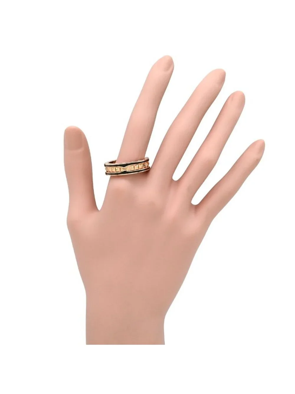 Bvlgari Ring Lock Band Black Pink Gold 67 18k